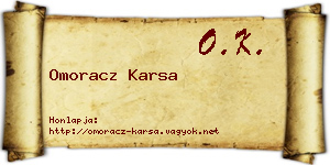 Omoracz Karsa névjegykártya